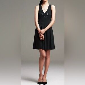 Banana Republic Black Ponte Halter Dress, size 12